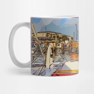 Boats in the harbor Mug